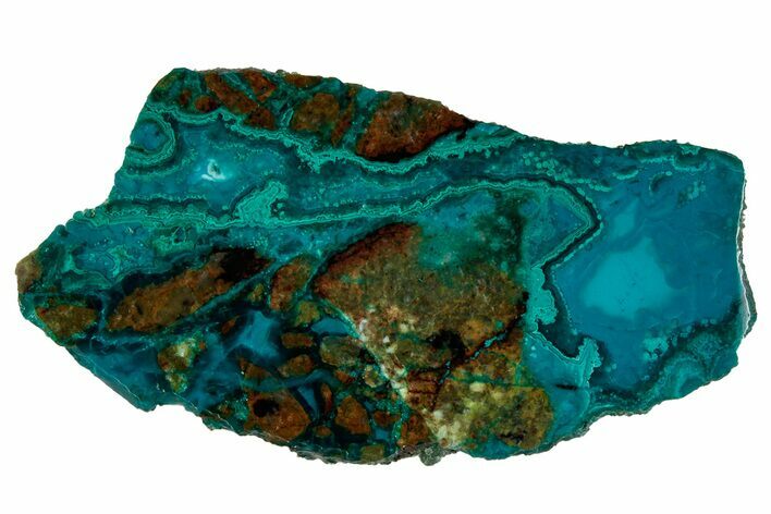 Polished Banded Chrysocolla and Malachite - Bagdad Mine, Arizona #327680